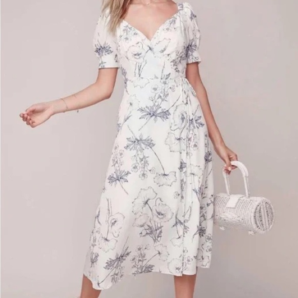 ASTR The Label Floral Midi Wrap Dress